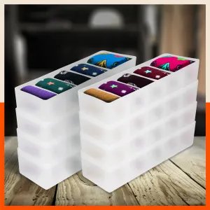 Stomo Dori Multi-Purpose Stackable Drawer Organizer For Home | Frost - Set of 8
