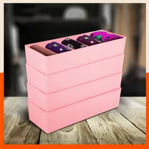 Stomo Dori Multi-Purpose Stackable Drawer Organizer For Home | Peach - Set of 4