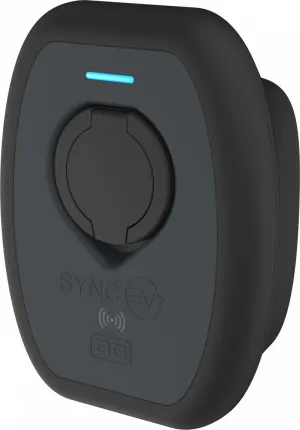 SyncEV BG EVS7GGR Domestic 7.4kW EV Car Charger Socket WiFi   GSM   RFID - Black