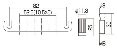Tailpiece - Gotoh 510FA stop tailpiece - lightweight aluminum