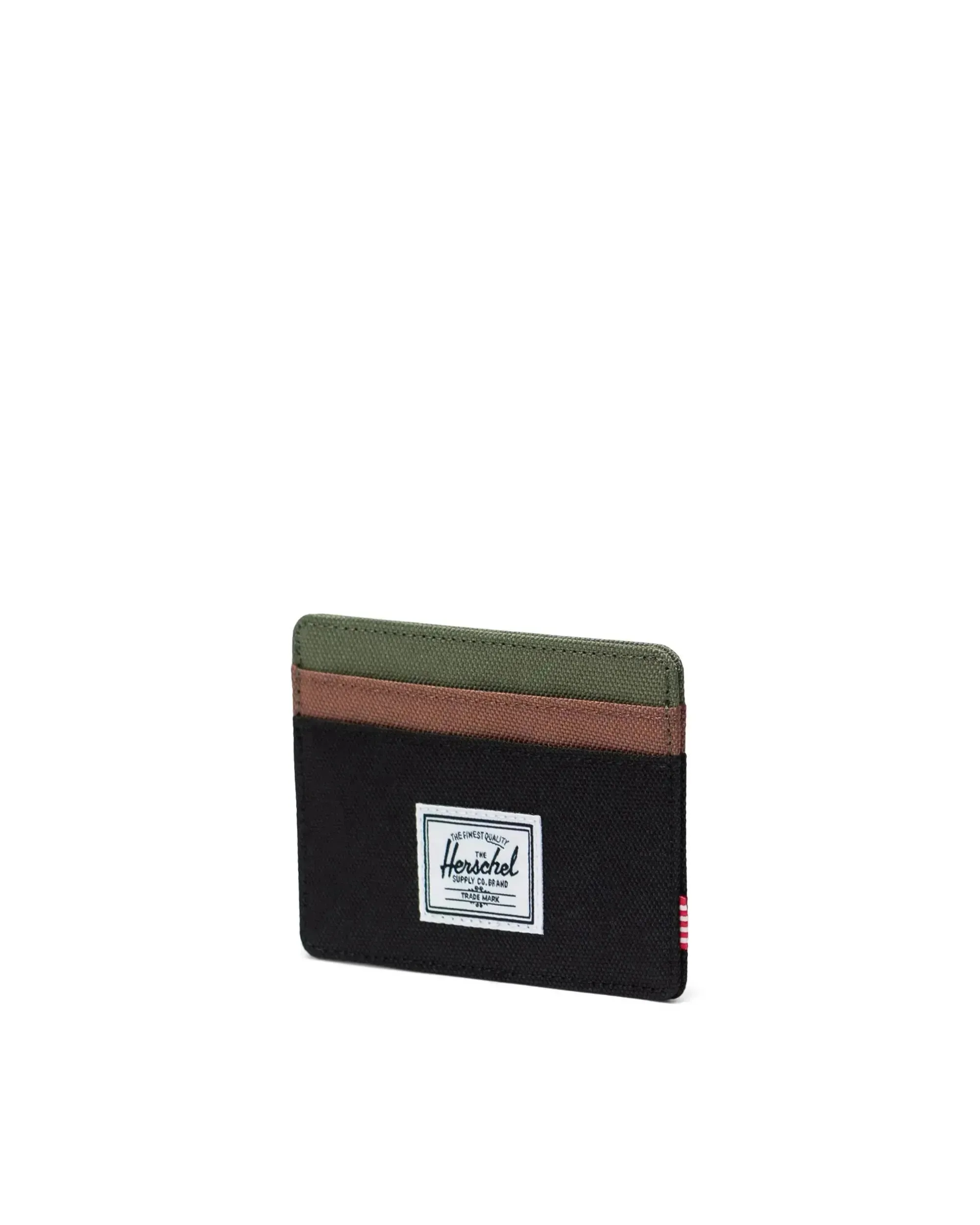 Tarjetero HERSCHEL Charlie Black Four Leaf Clover Saddle Brown