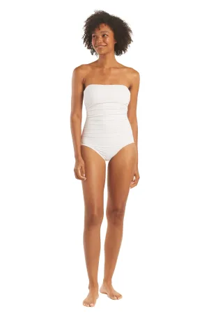 Textured Bandeau One Piece Swimsuit