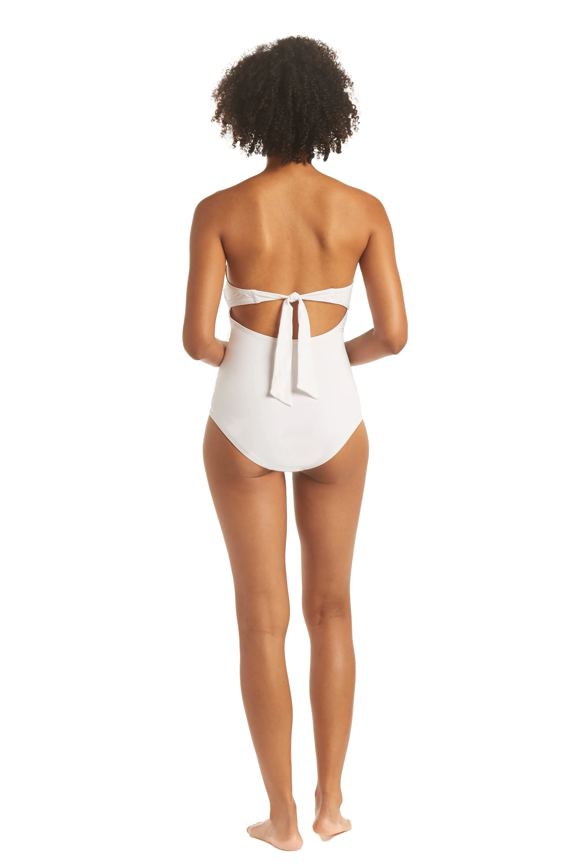 Textured Bandeau One Piece Swimsuit