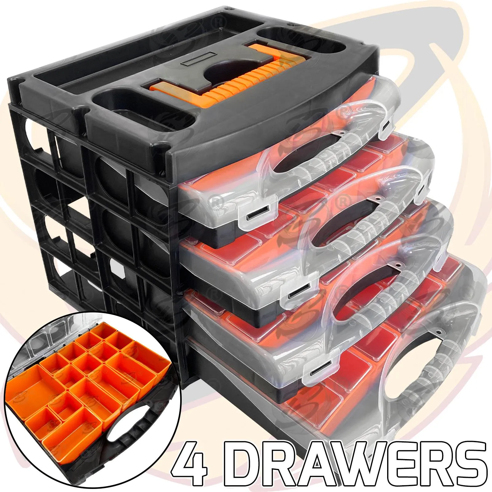 TOOLZONE 4PCS POLY TRAY ORGANISER