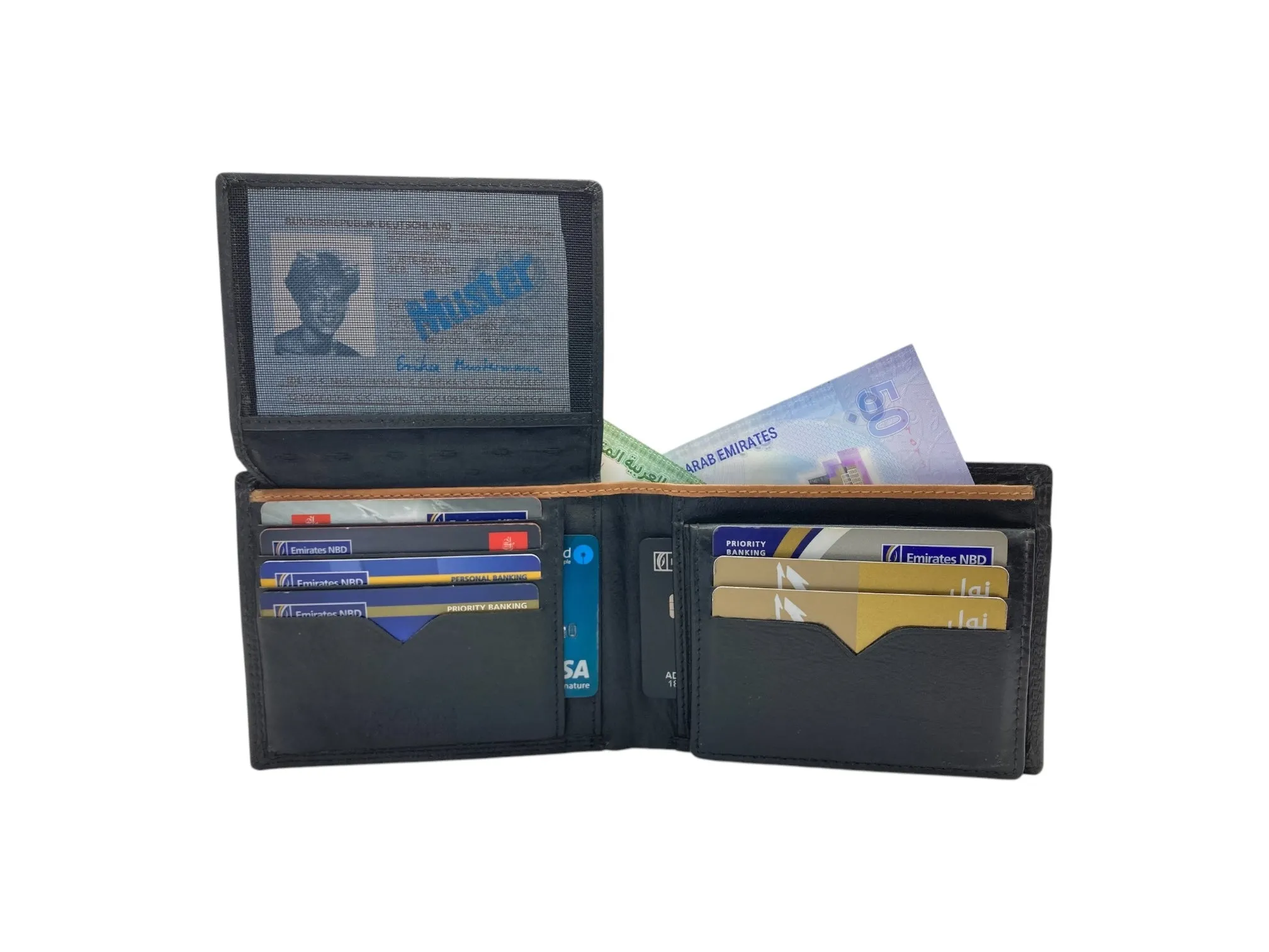 Top Grain Napa Leather Card & Coin Billfold Wallet # 1247