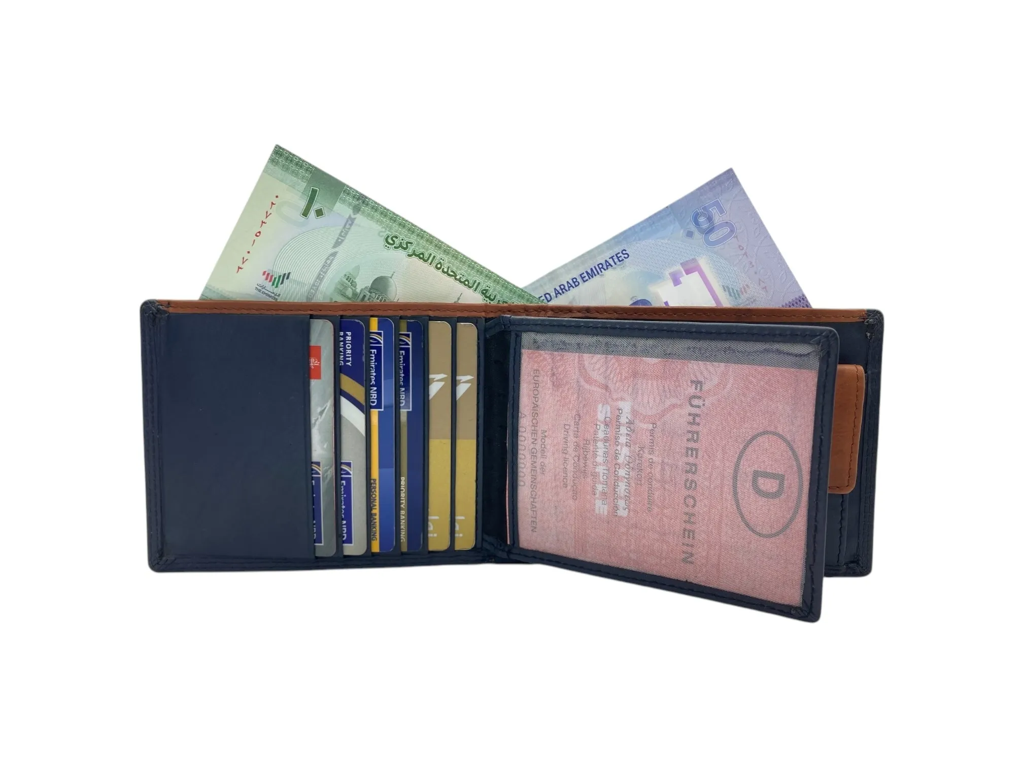 Top Grain Napa Leather Card & Coin Billfold Wallet # 1909