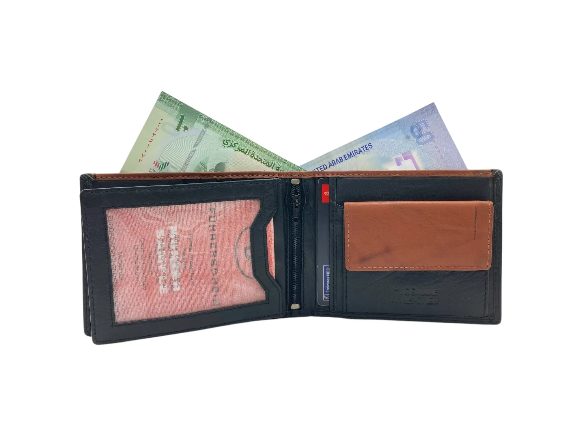 Top Grain Napa Leather Card & Coin Billfold Wallet # 1909