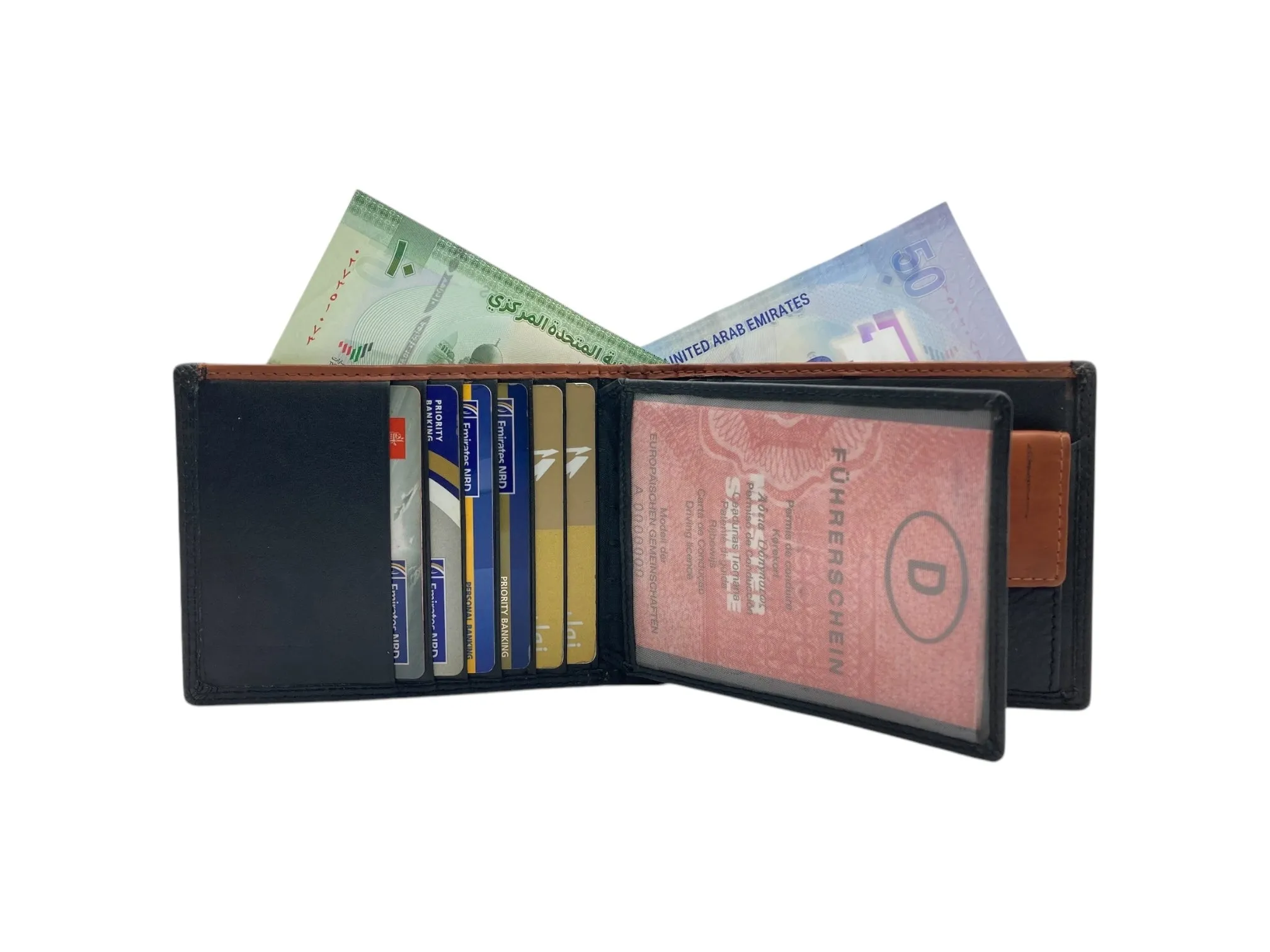 Top Grain Napa Leather Card & Coin Billfold Wallet # 1909