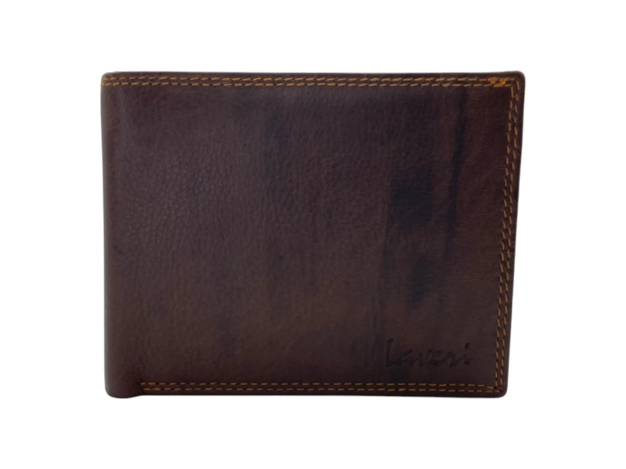 Top Grain Napa Leather Card & Coin Billfold Wallet # 665