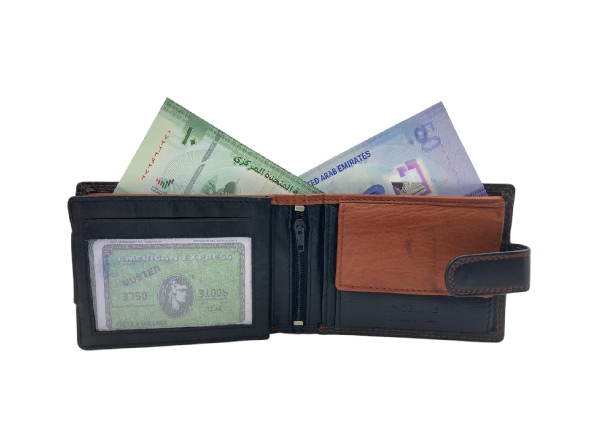 Top Grain Napa Leather Card & Coin Billfold Wallet # 911C