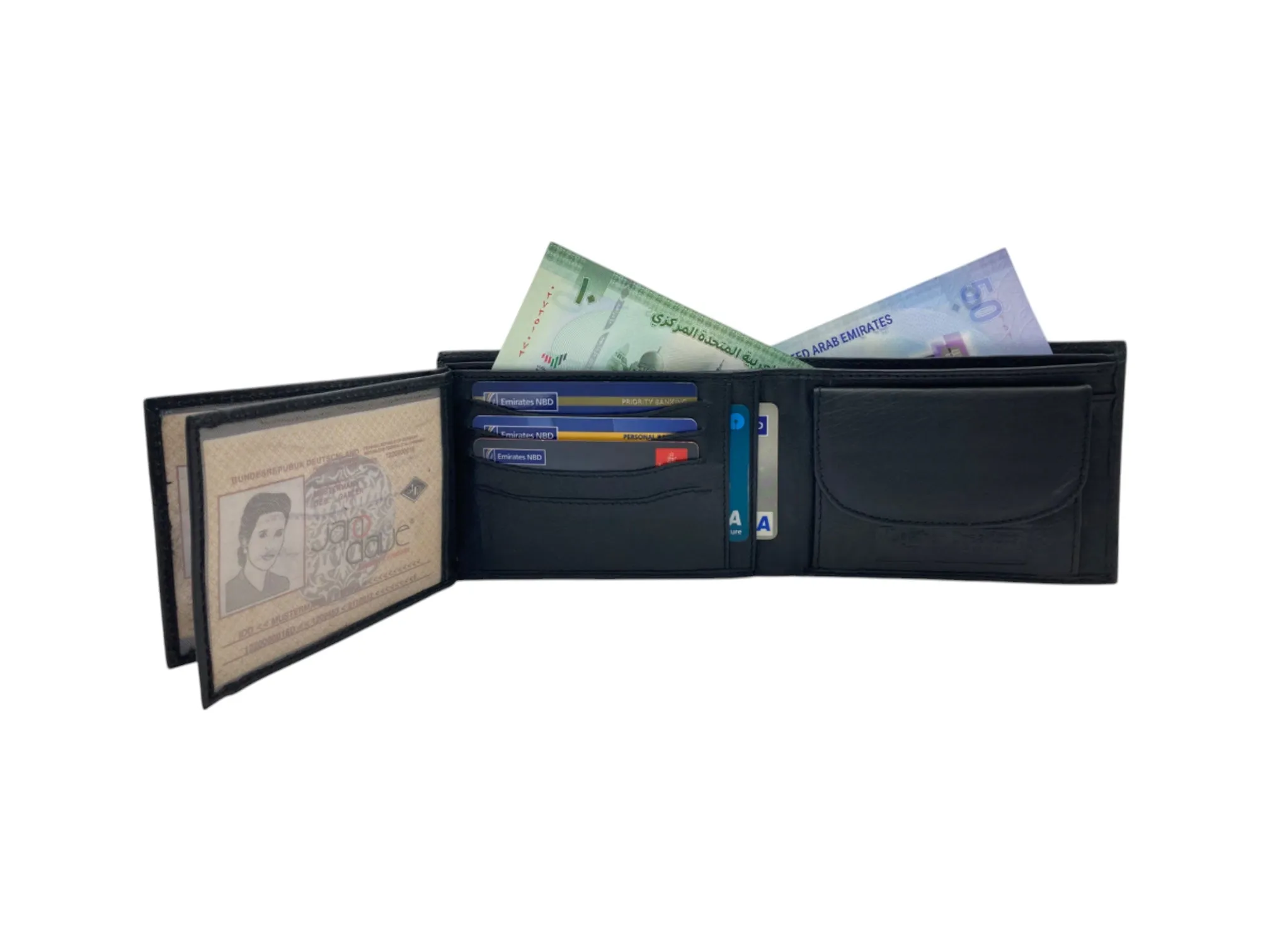 Top Grain Napa Leather Card & Coin Billfold Wallet # JD.1817