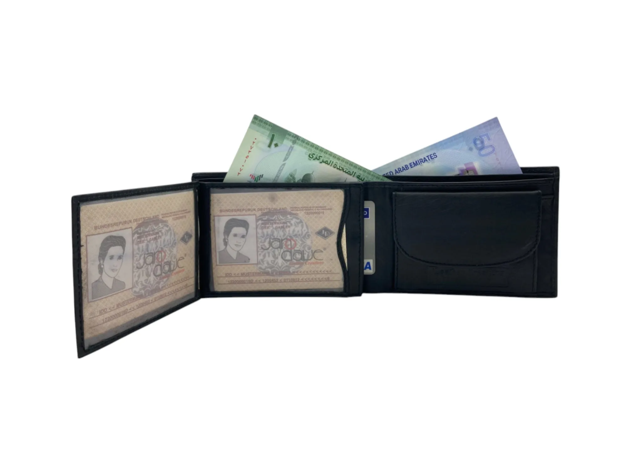 Top Grain Napa Leather Card & Coin Billfold Wallet # JD.1817