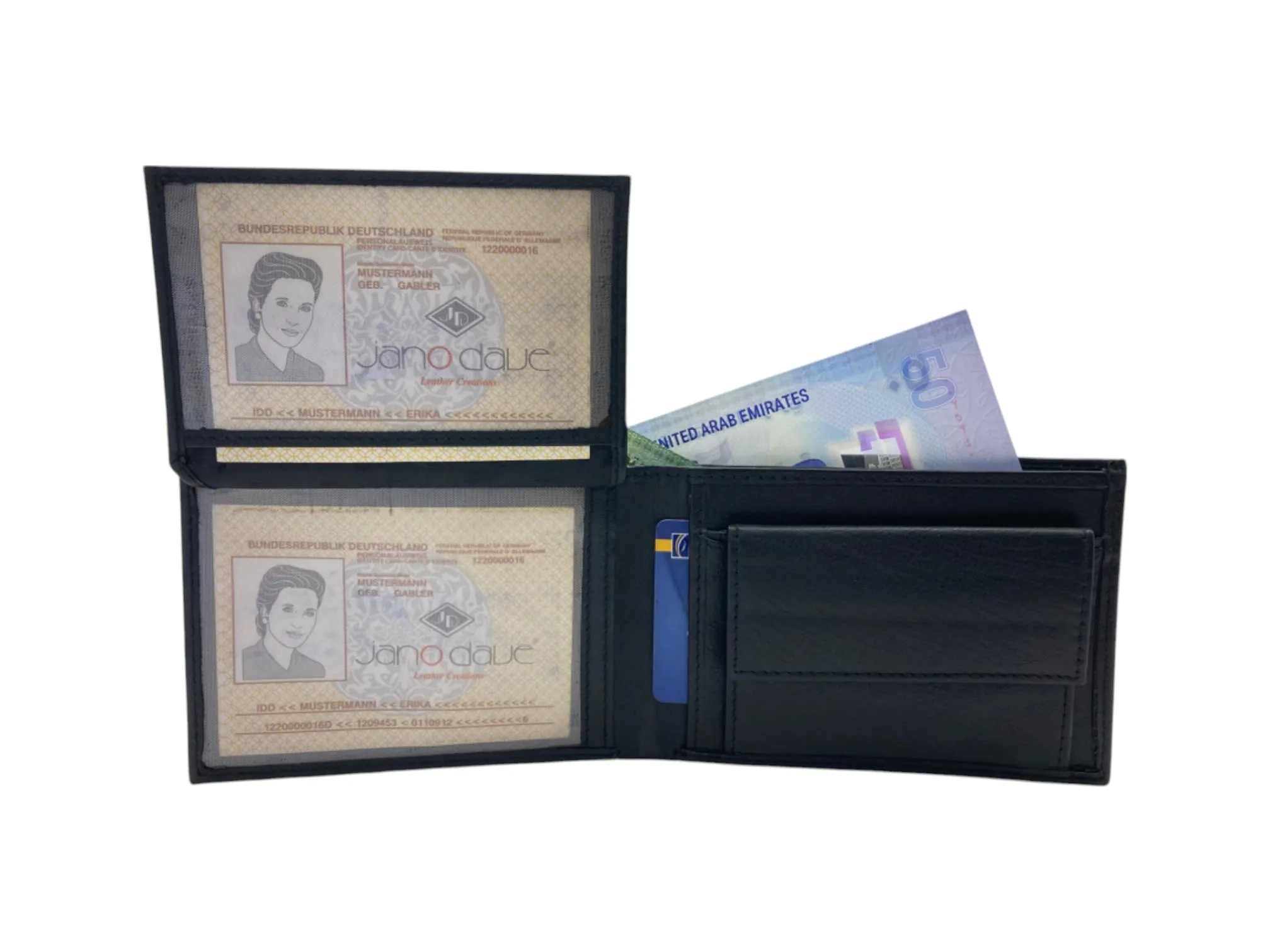 Top Grain Napa Leather Card & Coin Billfold Wallet # JD.1858