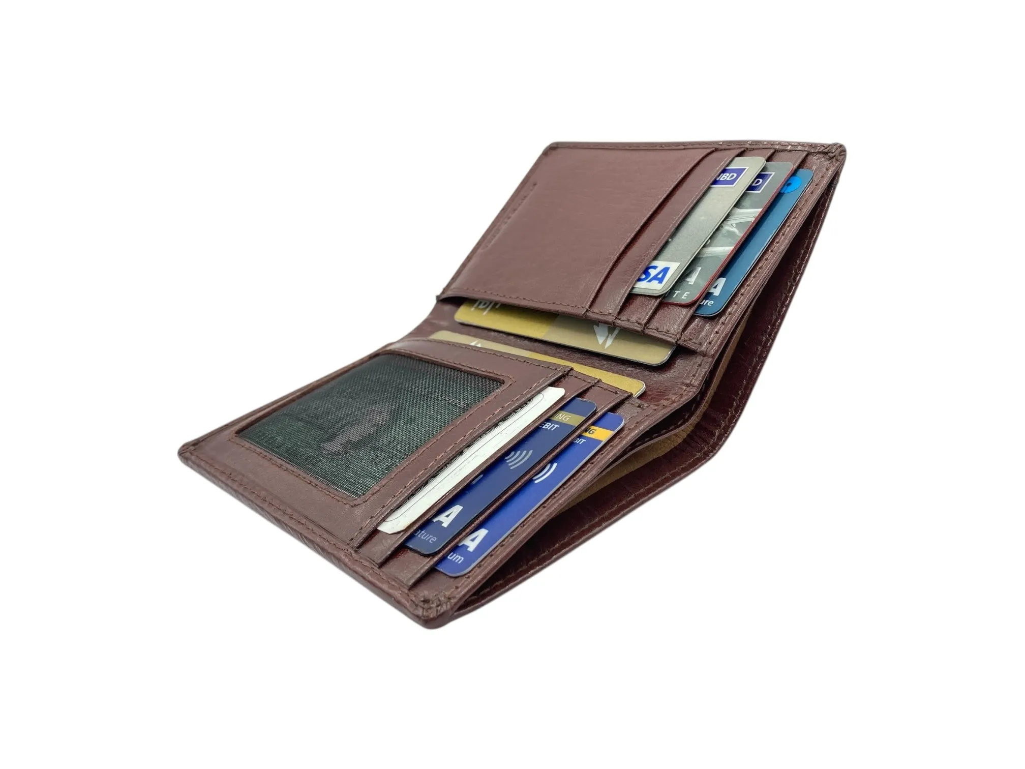 Top Grain Slim & Compact Leather  Billfold Wallet # 1607