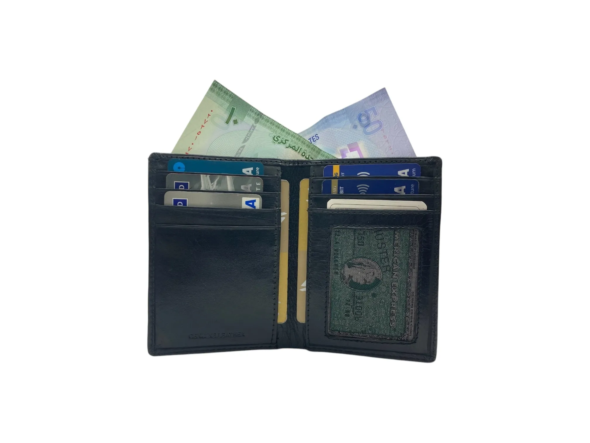 Top Grain Slim & Compact Leather  Billfold Wallet # 1607