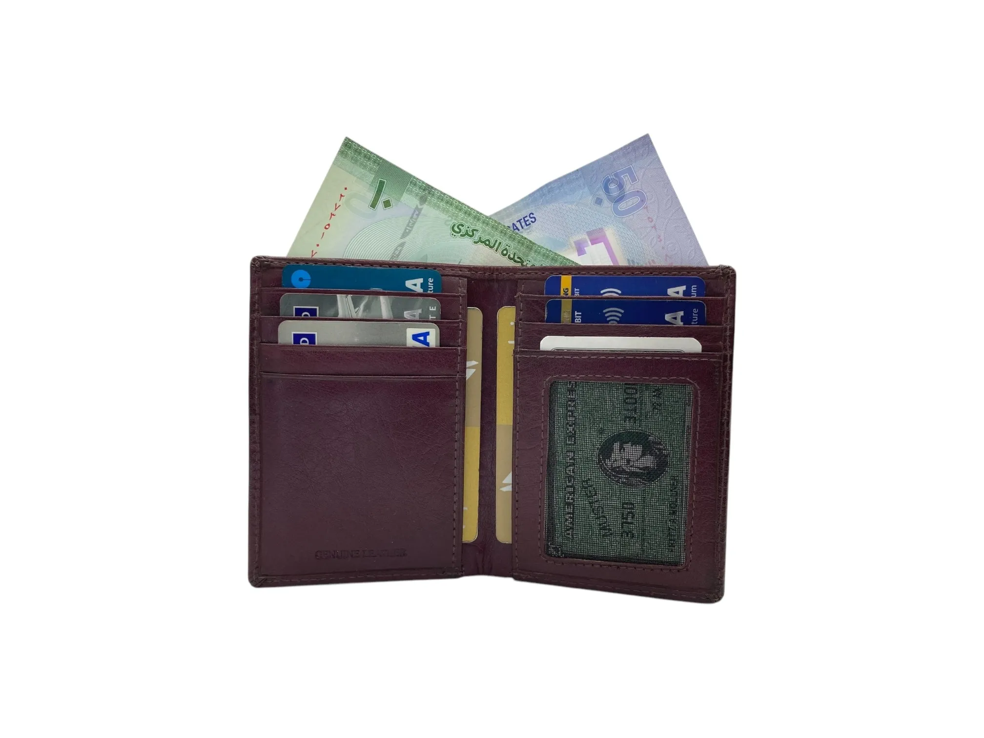 Top Grain Slim & Compact Leather  Billfold Wallet # 1607