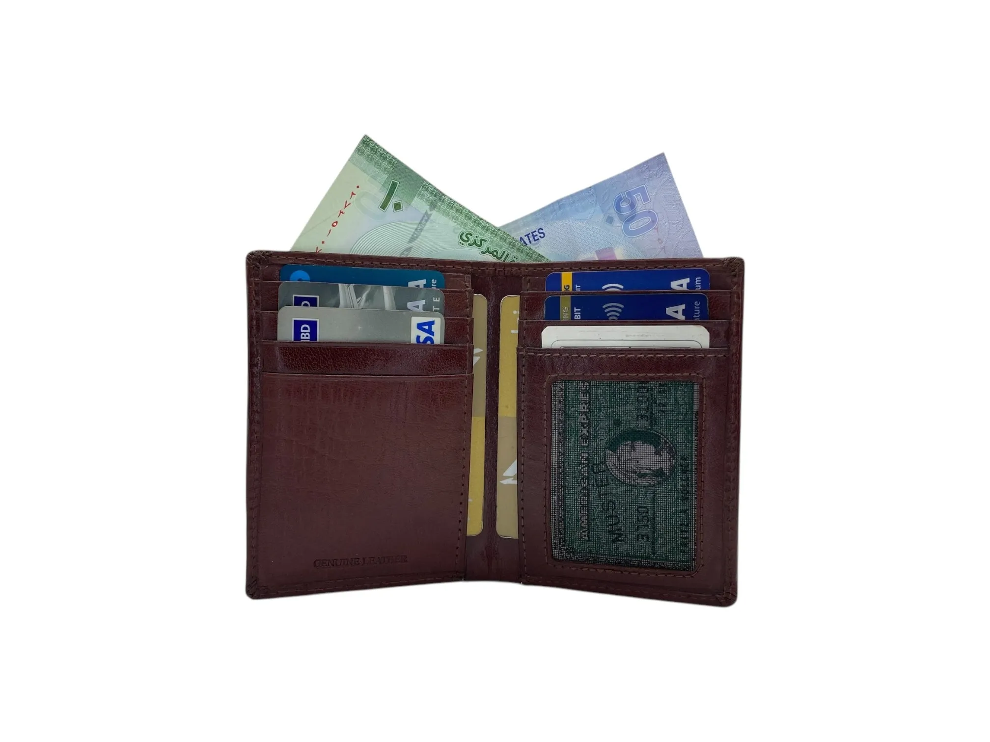 Top Grain Slim & Compact Leather  Billfold Wallet # 1607