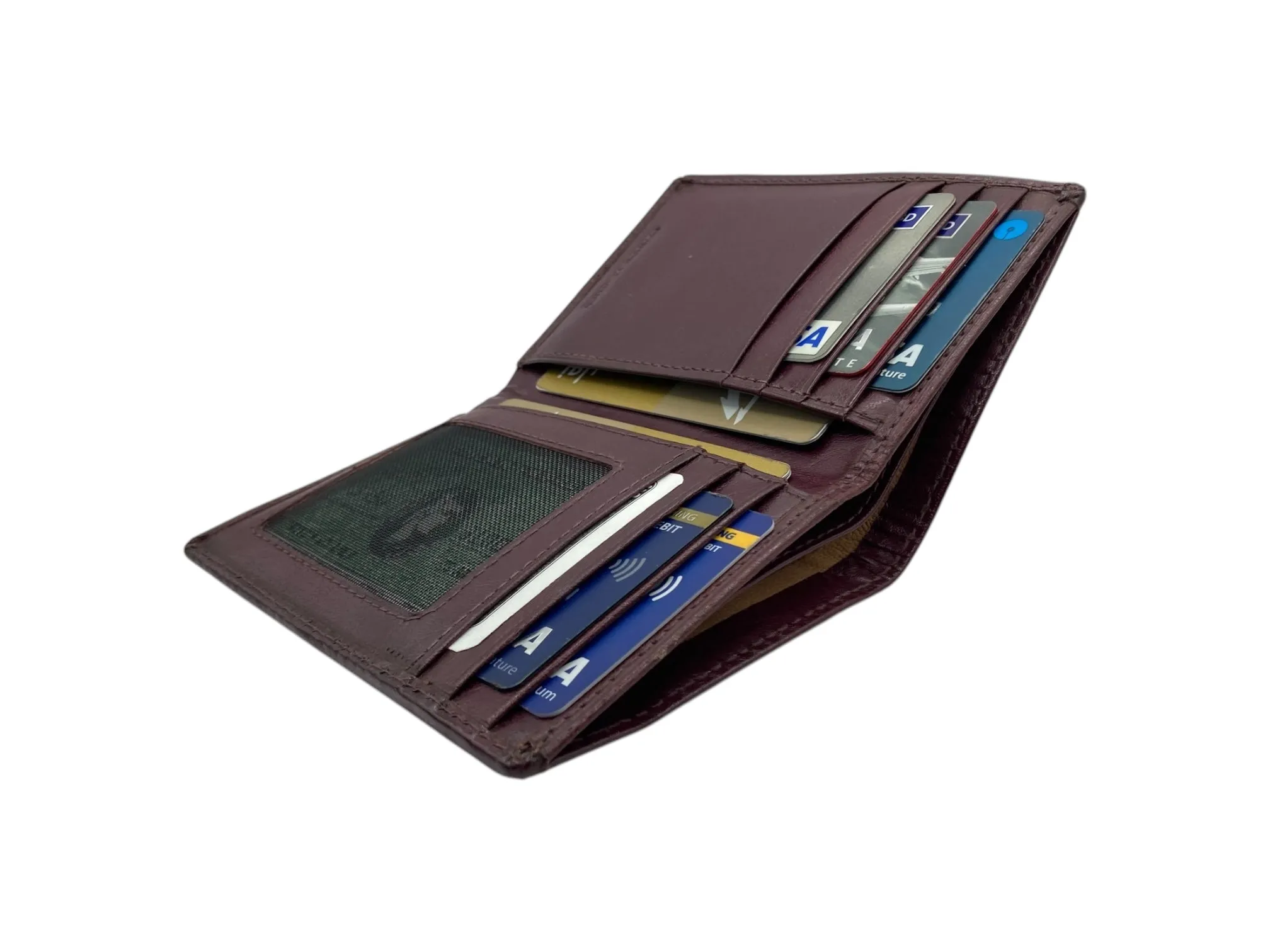 Top Grain Slim & Compact Leather  Billfold Wallet # 1607