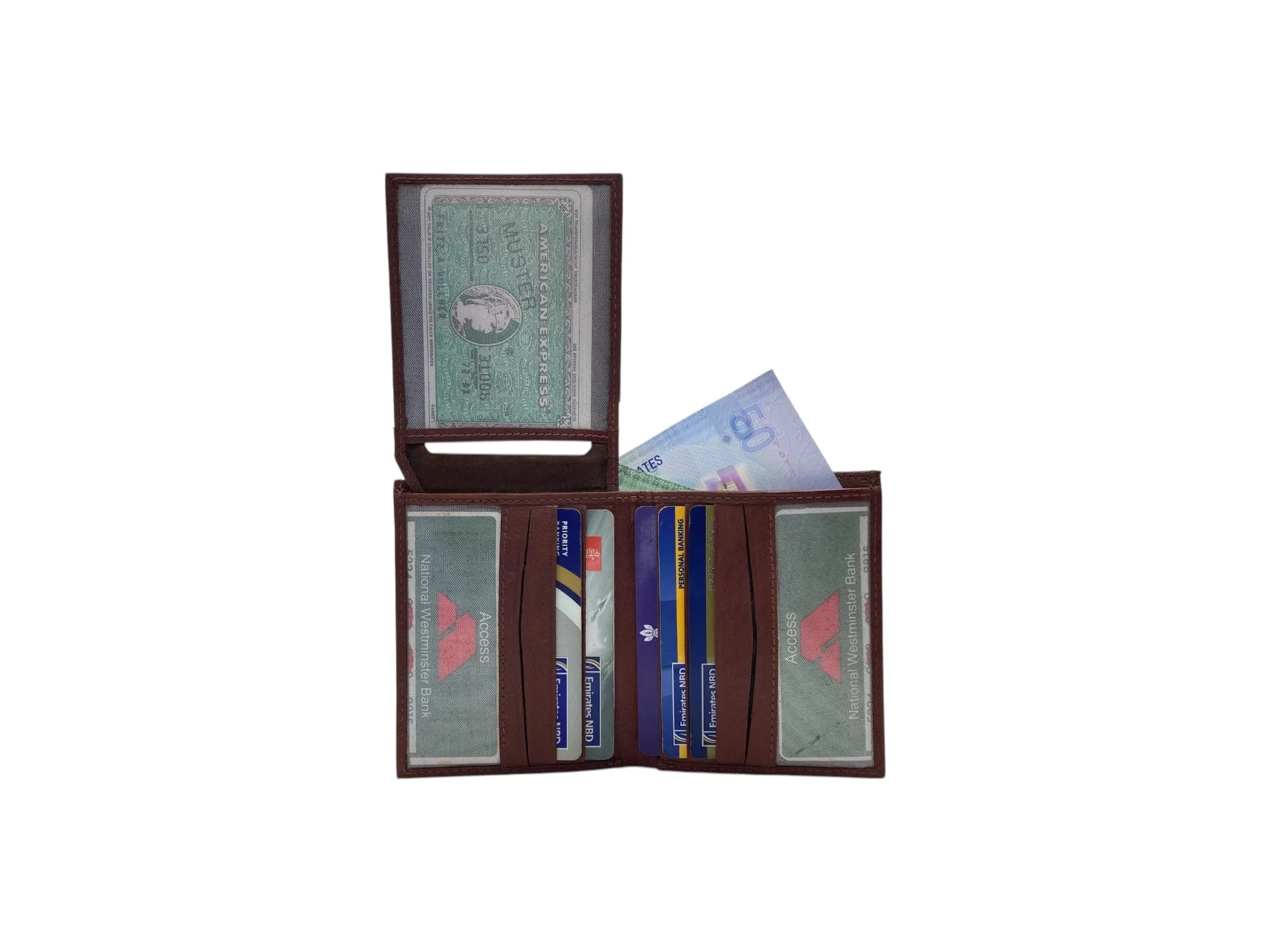 Top Grain Slim & Compact Leather  Billfold Wallet # 981