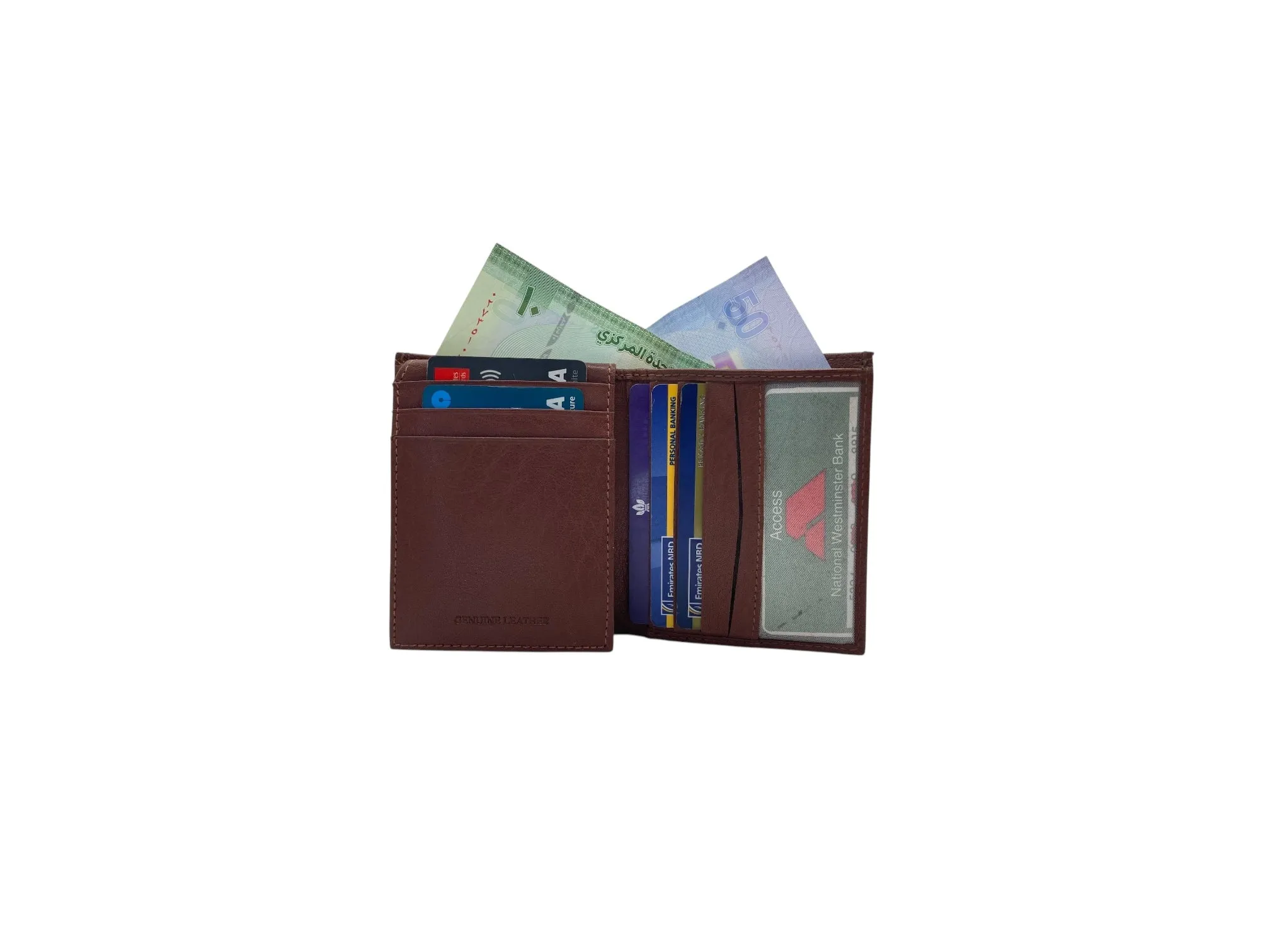 Top Grain Slim & Compact Leather  Billfold Wallet # 981