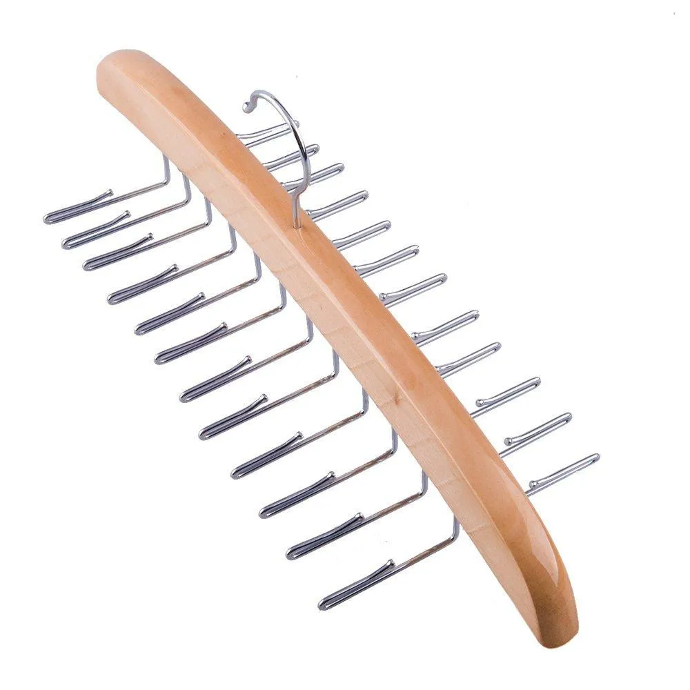 Tosnail Wooden Tie Hanger Rack Organizer - Each Holds 24 Ties - Pack 2