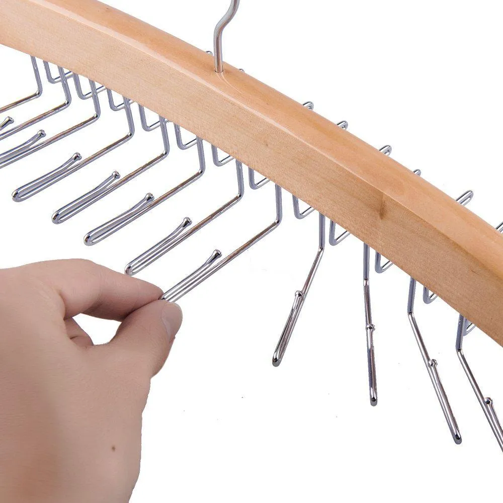 Tosnail Wooden Tie Hanger Rack Organizer - Each Holds 24 Ties - Pack 2