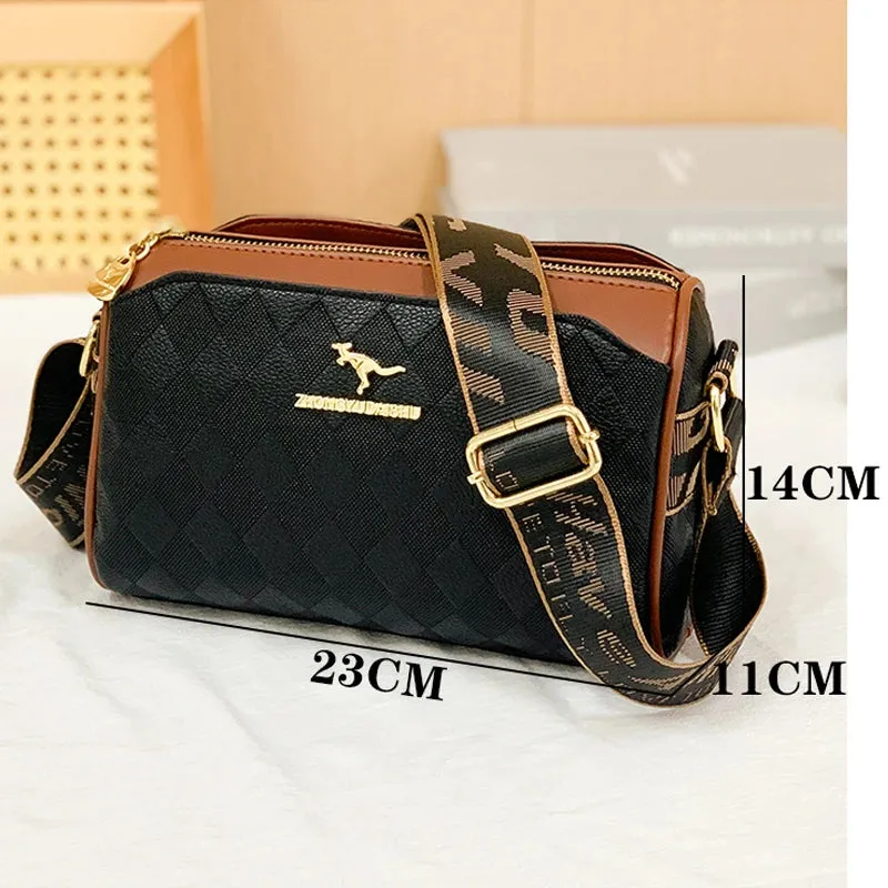 Trendy Checkered Luxury Women’s Messenger Bag