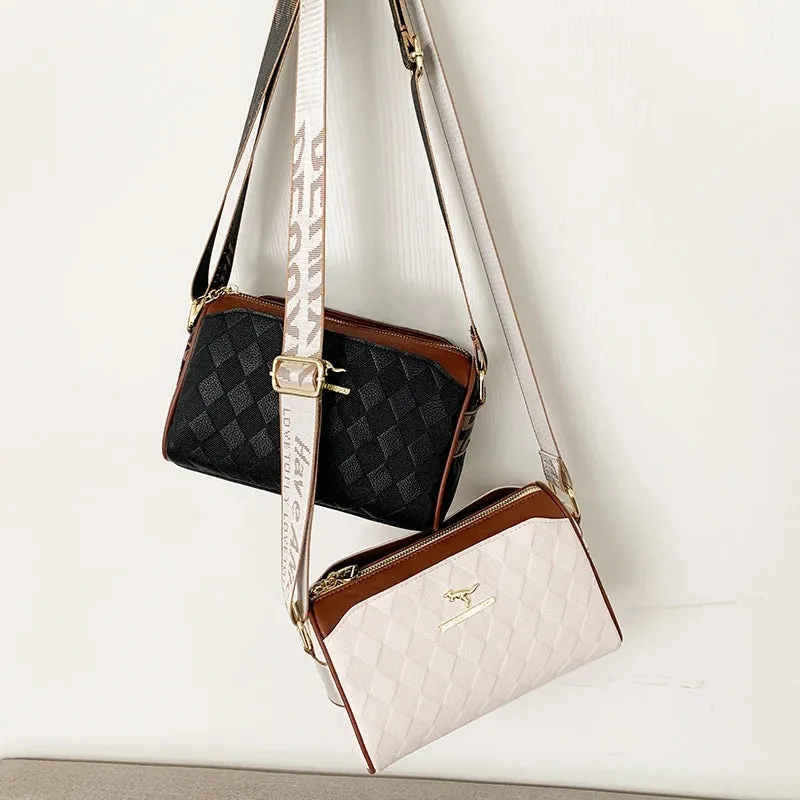 Trendy Checkered Luxury Women’s Messenger Bag