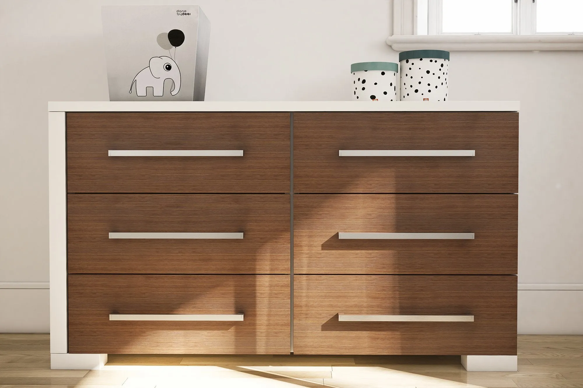 Trio collection joanna walnut and white