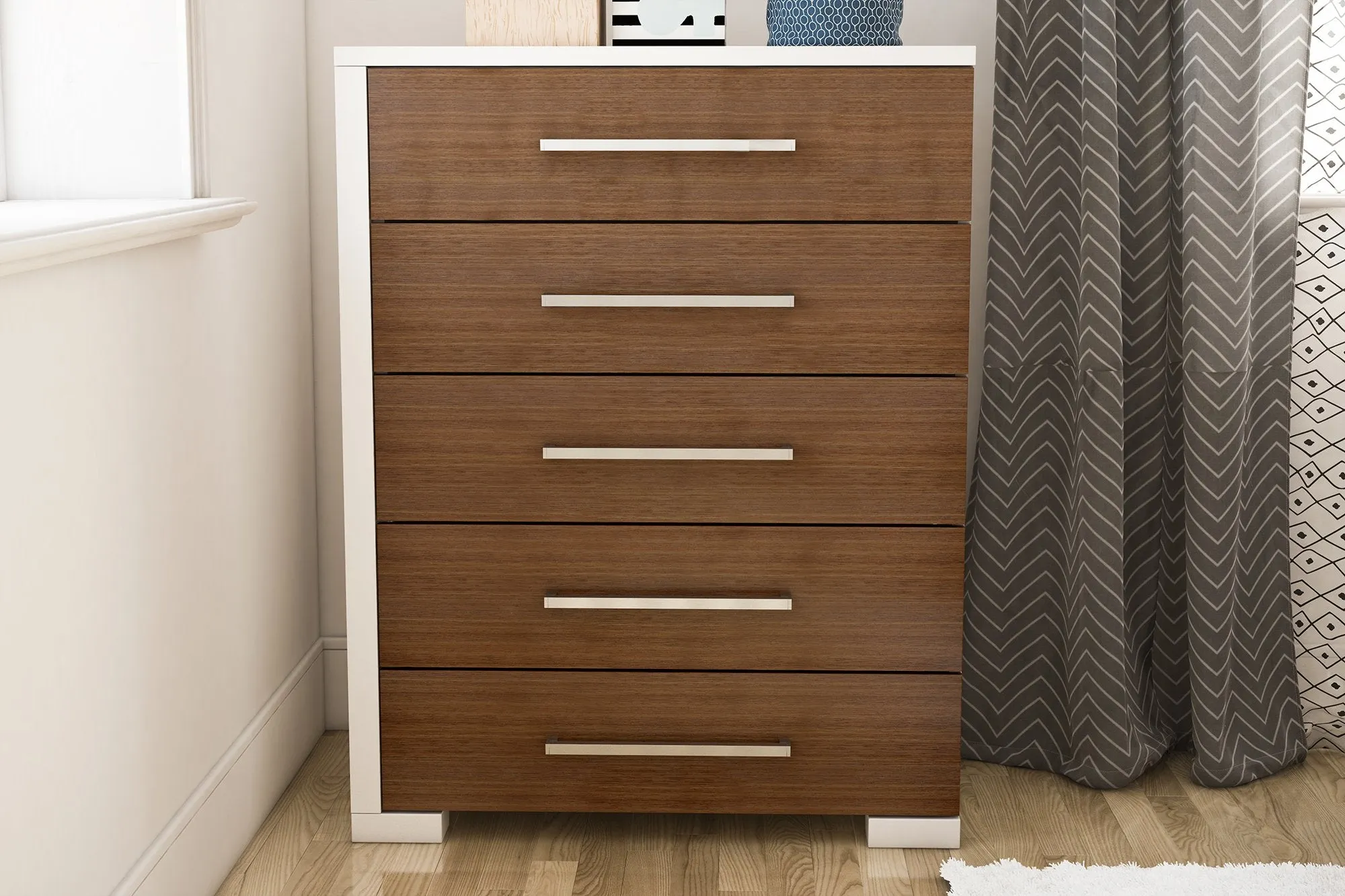 Trio collection joanna walnut and white
