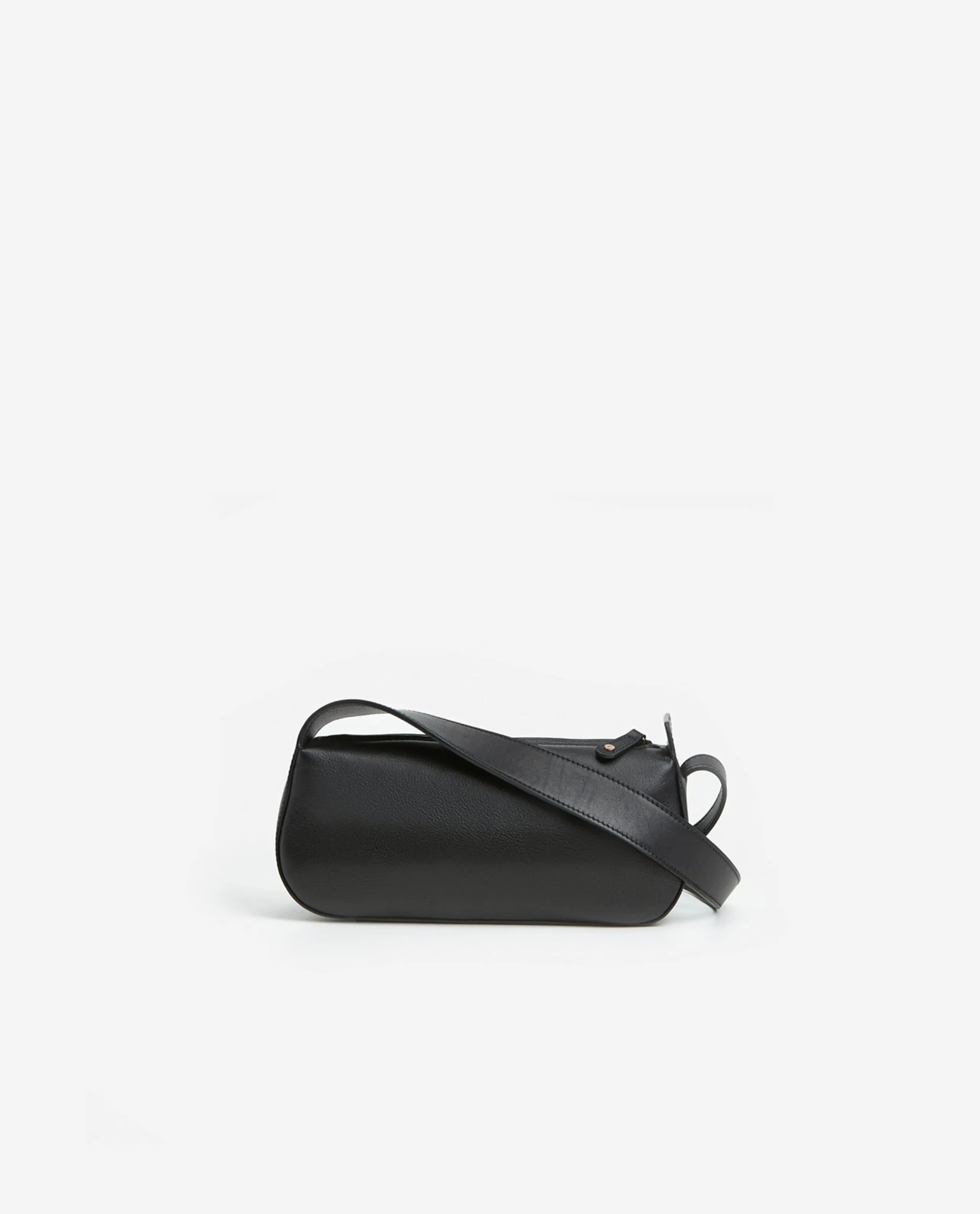 Tuna Black Leather Shoulder Bag