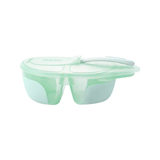 Two compartment bowl with spoon Tasty