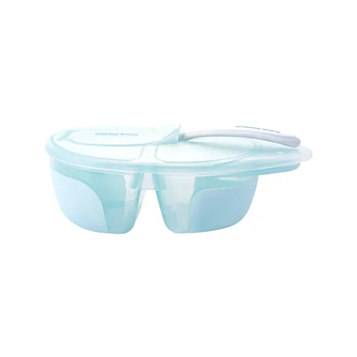Two compartment bowl with spoon Tasty