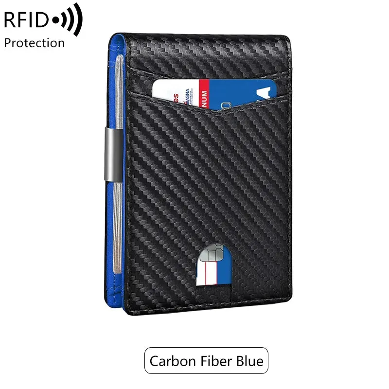 Ultra-thin RFID Blocking Men's Wallet 12-Card Minimalist Portable Holder