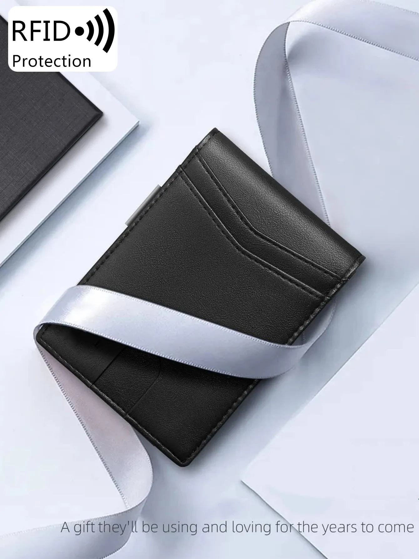 Ultra-thin RFID Blocking Men's Wallet 12-Card Minimalist Portable Holder
