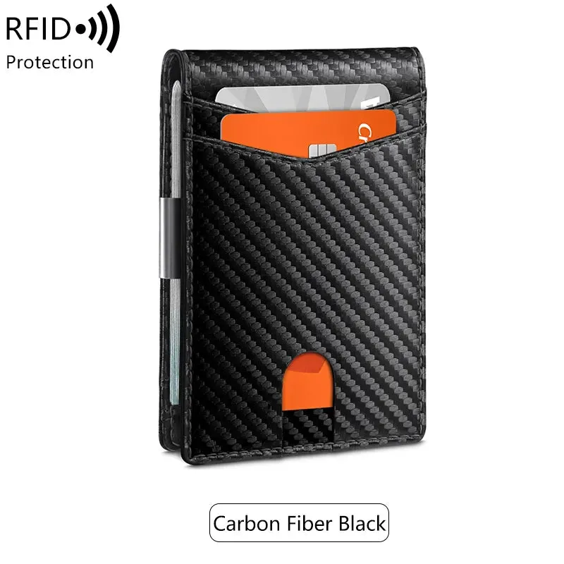 Ultra-thin RFID Blocking Men's Wallet 12-Card Minimalist Portable Holder