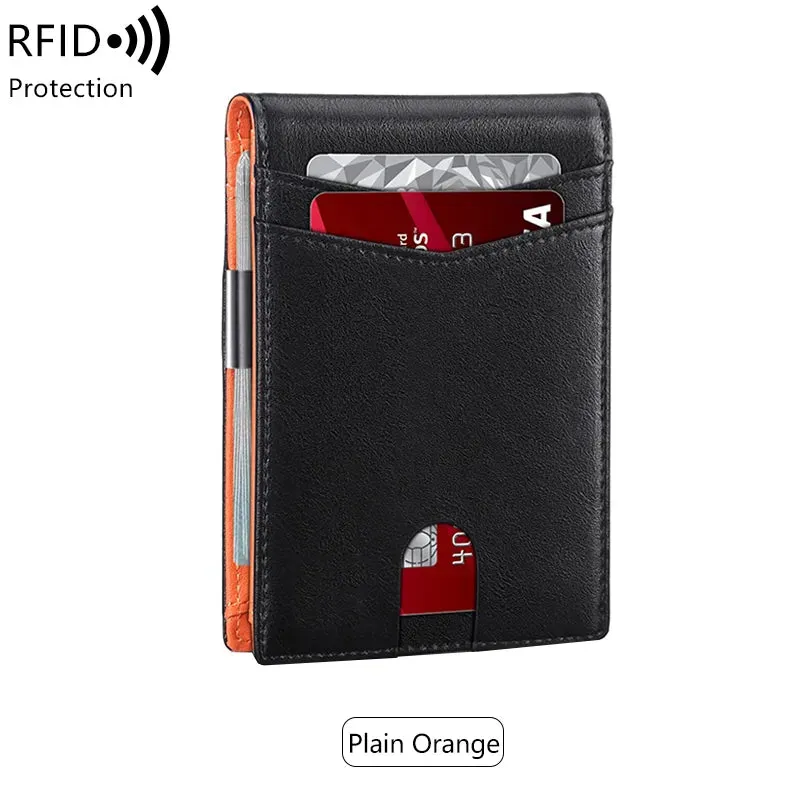 Ultra-thin RFID Blocking Men's Wallet 12-Card Minimalist Portable Holder