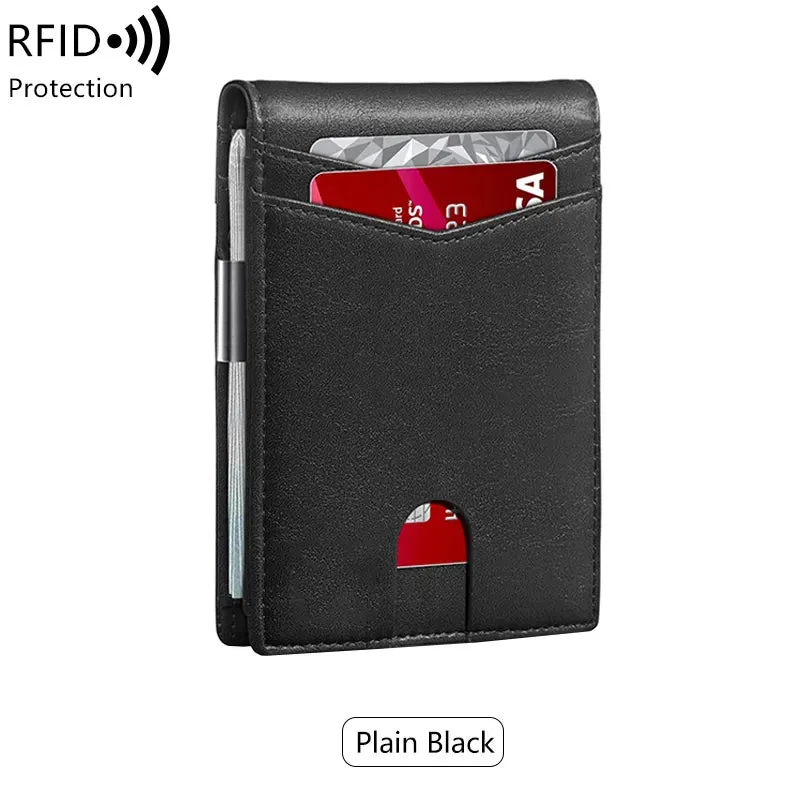 Ultra-thin RFID Blocking Men's Wallet 12-Card Minimalist Portable Holder