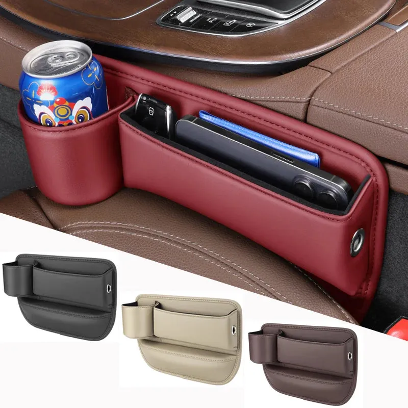 Universal 2in1 Car Seat Gap Filler Organizer with Cup Holder