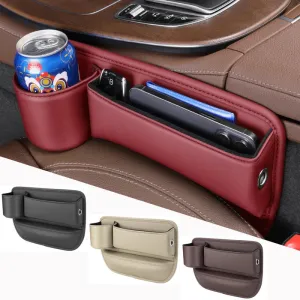 Universal 2in1 Car Seat Gap Filler Organizer with Cup Holder