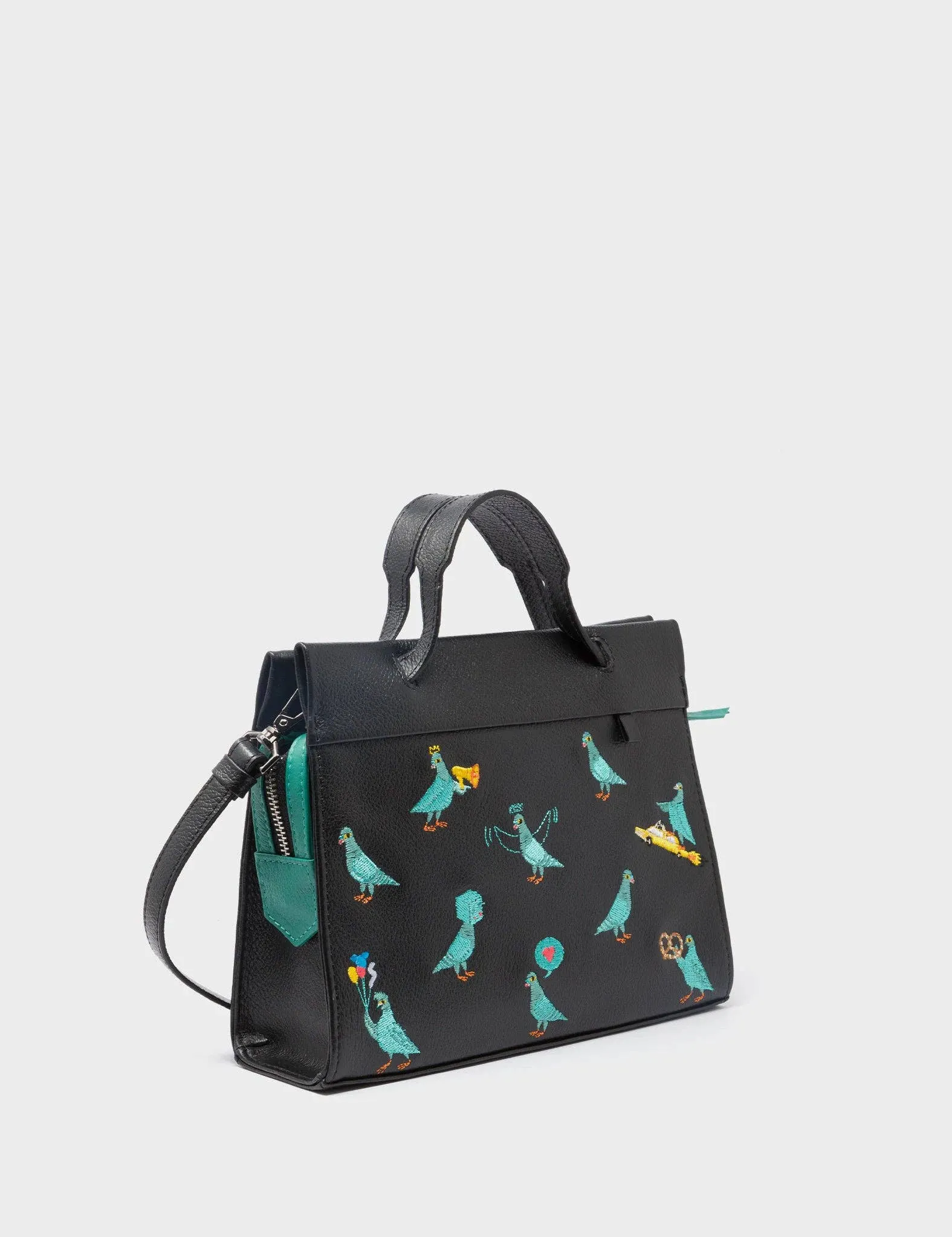 Vali Crossbody Small Black Leather Bag - Pigeonista
