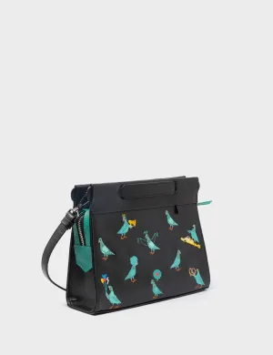 Vali Crossbody Small Black Leather Bag - Pigeonista