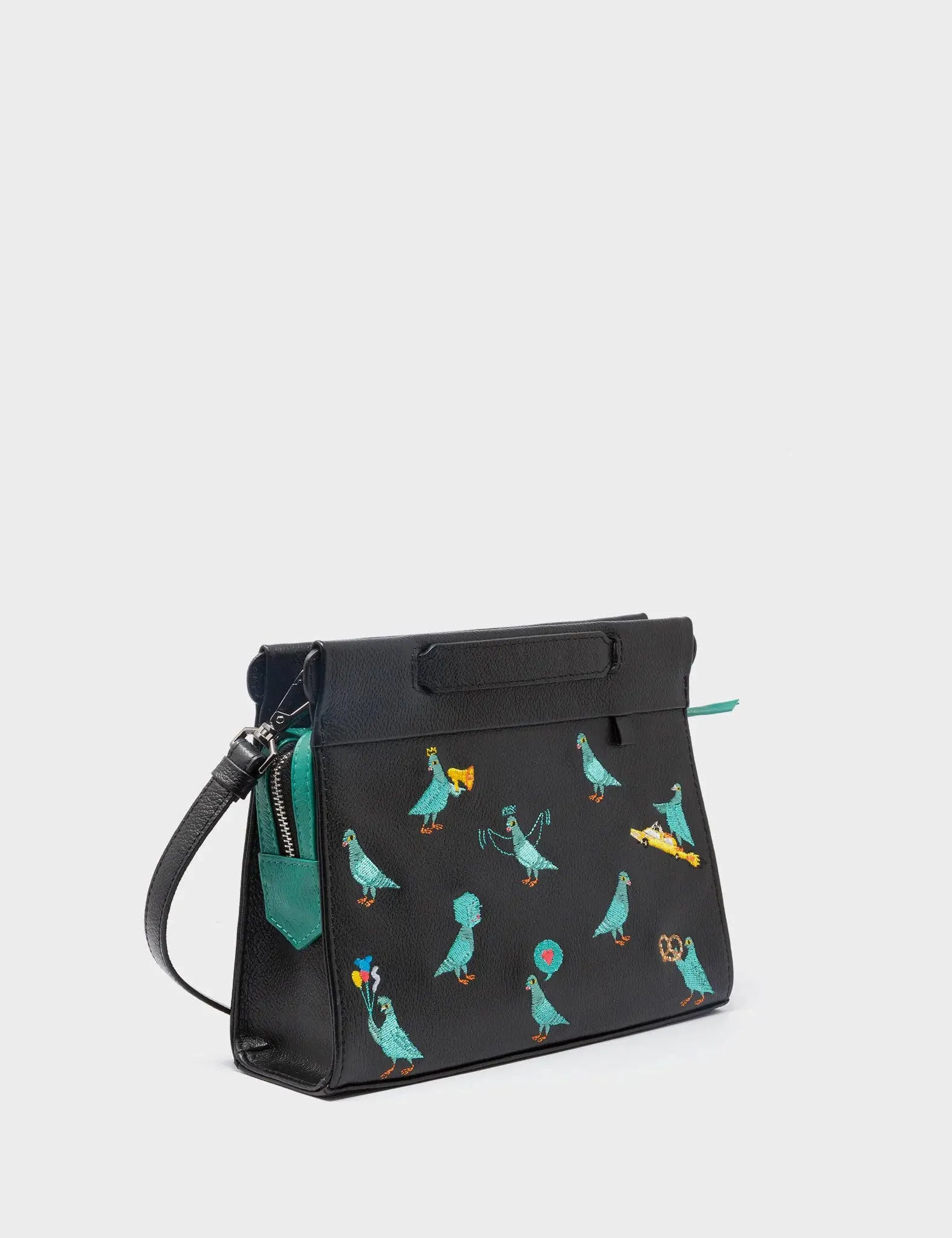 Vali Crossbody Small Black Leather Bag - Pigeonista