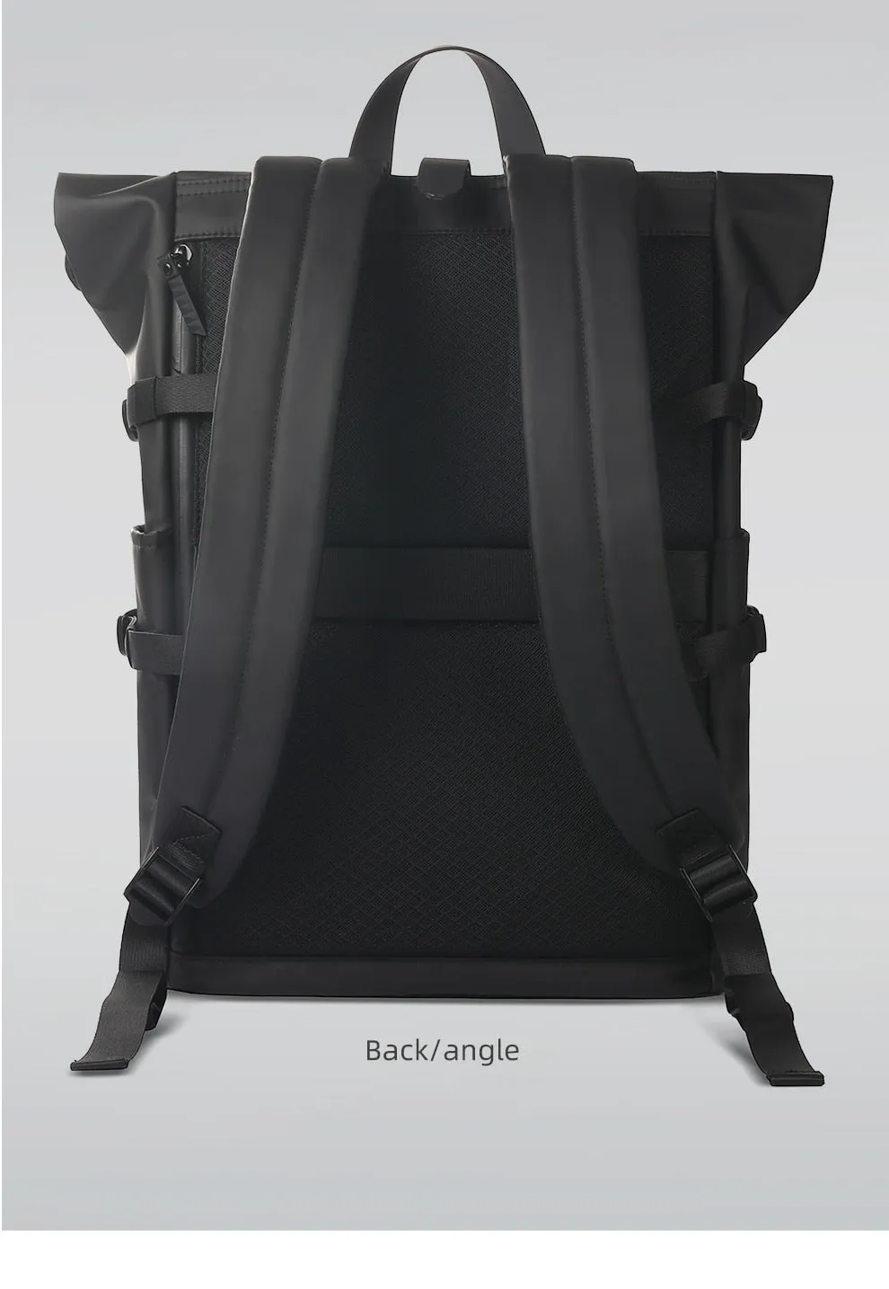 VenturePro Waterproof Roll Top Smart Backpack - Black Oxford - 15 inches