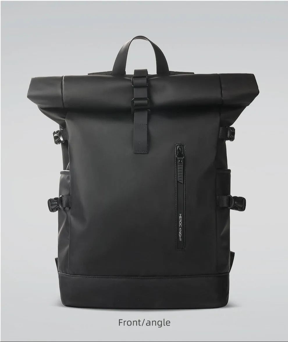VenturePro Waterproof Roll Top Smart Backpack - Black Oxford - 15 inches