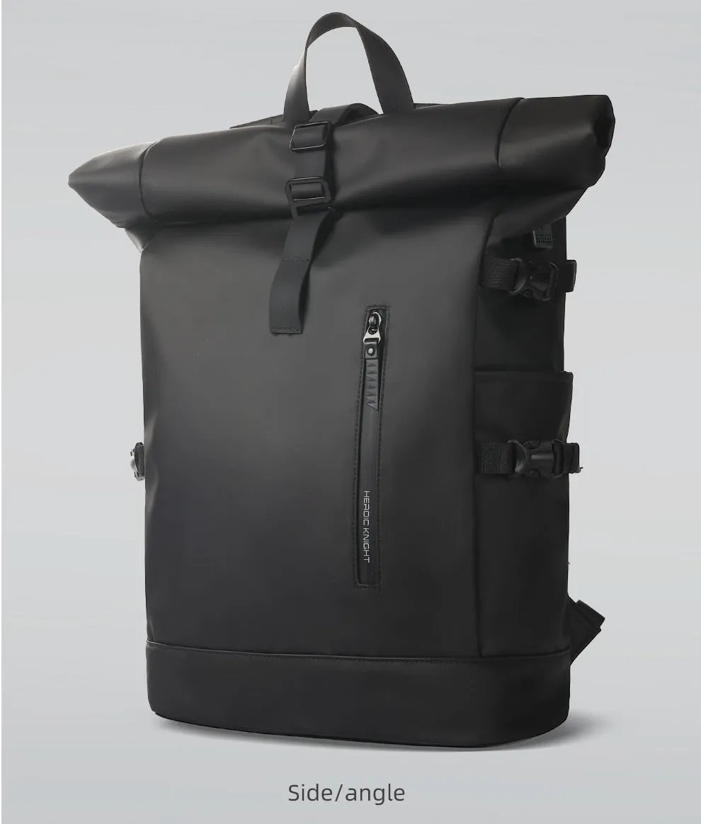 VenturePro Waterproof Roll Top Smart Backpack - Black Oxford - 15 inches