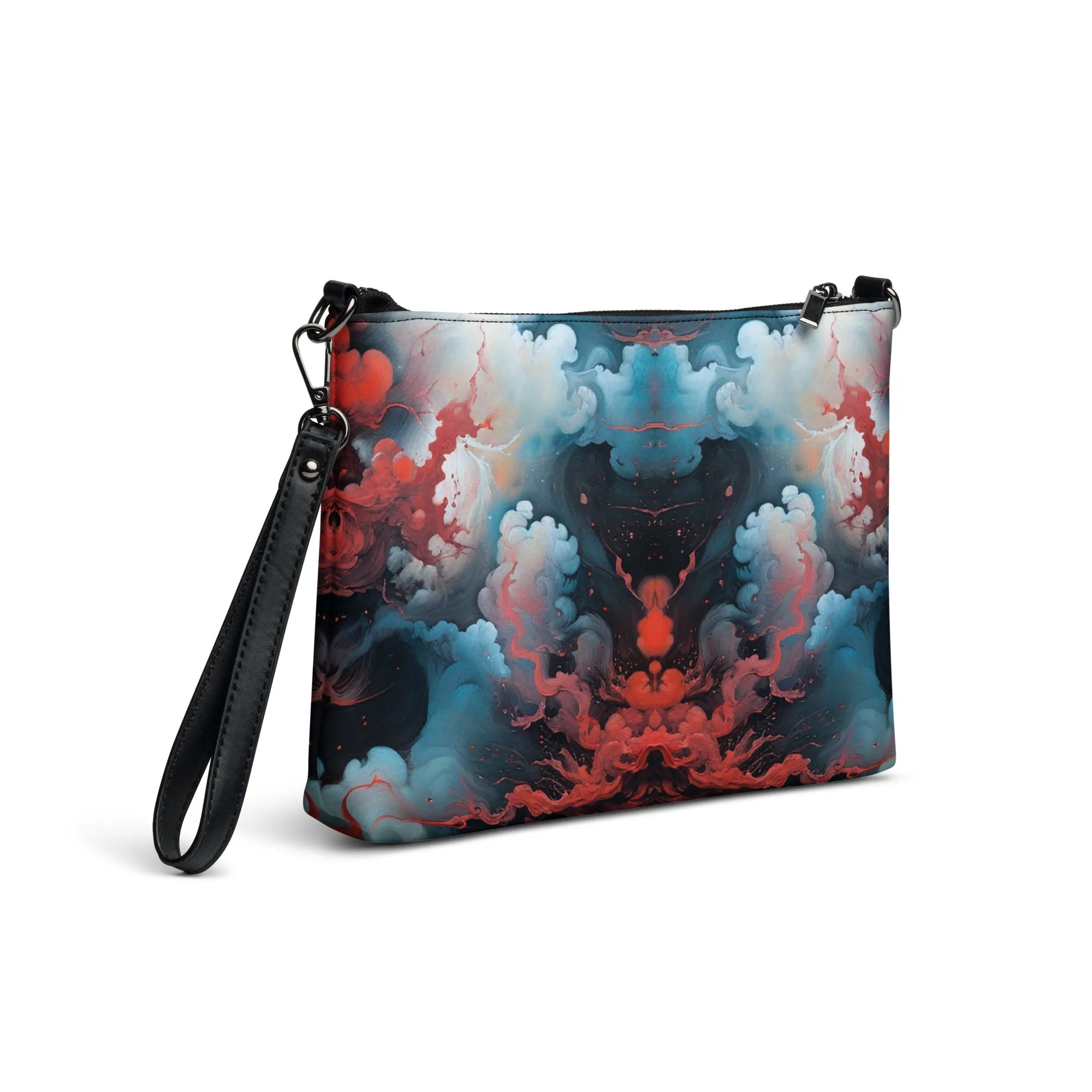 Versatile Crossbody Bag Ethereal Crimson Flow - Light