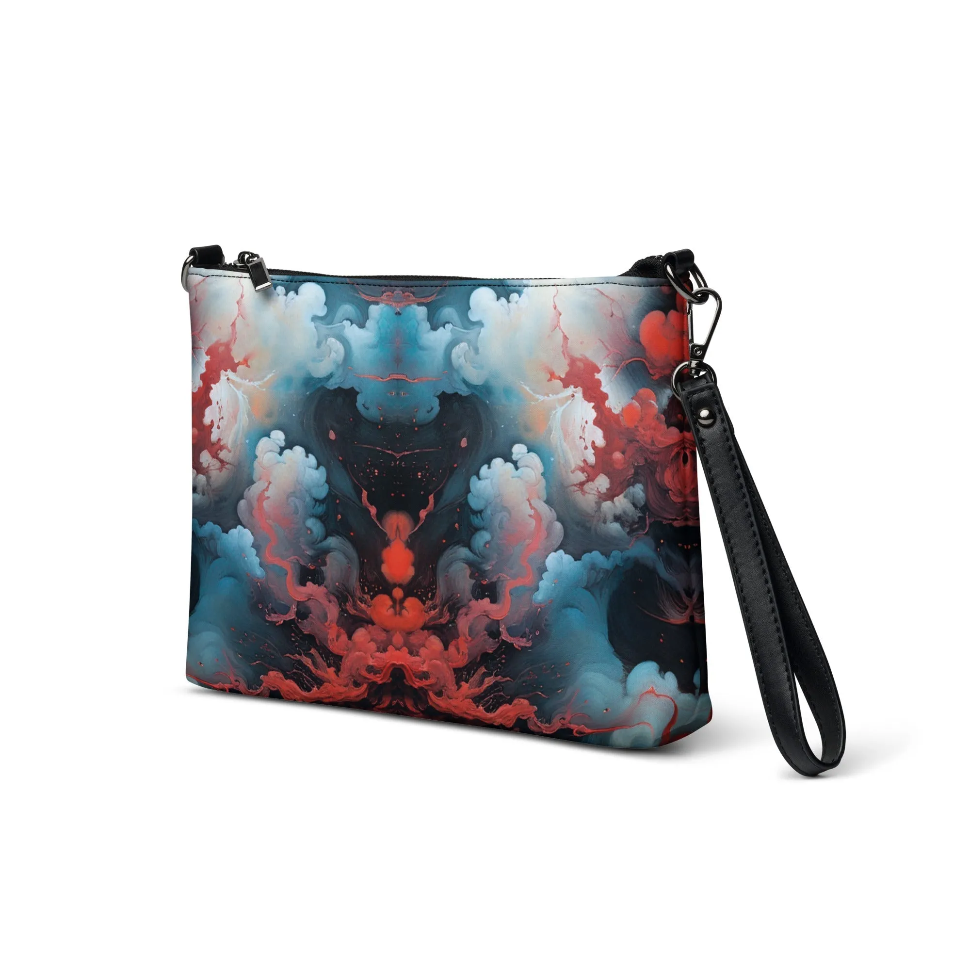 Versatile Crossbody Bag Ethereal Crimson Flow - Light