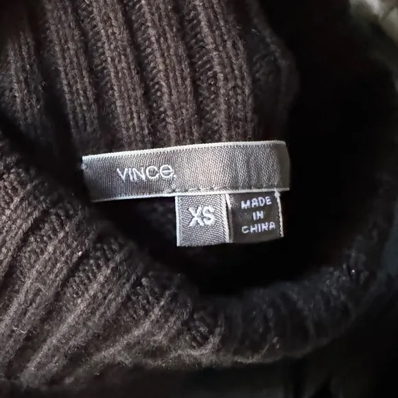 Vince Tri Colorblock Turtleneck Sweater
