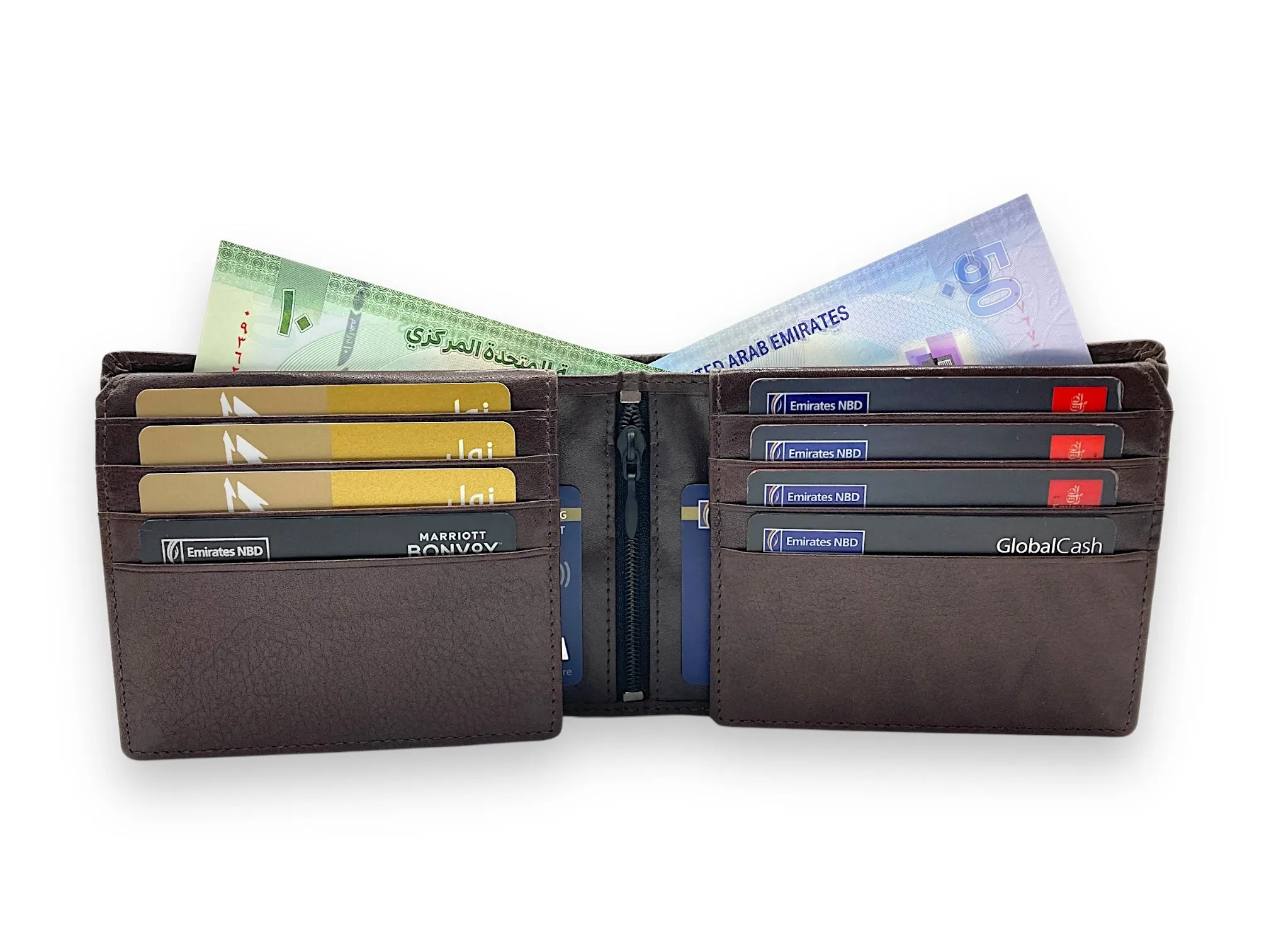 VIP - RFID Multiple Card & Coin, Men's Bifold Wallet With Elastic Lock, Inside Zip # 1244 Elastic